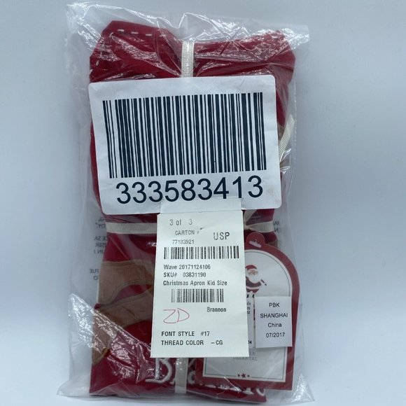 Pottery Barn Kids Apron Brannon Rudolph Reindeer Christmas Children’s Red - Picture 9 of 9